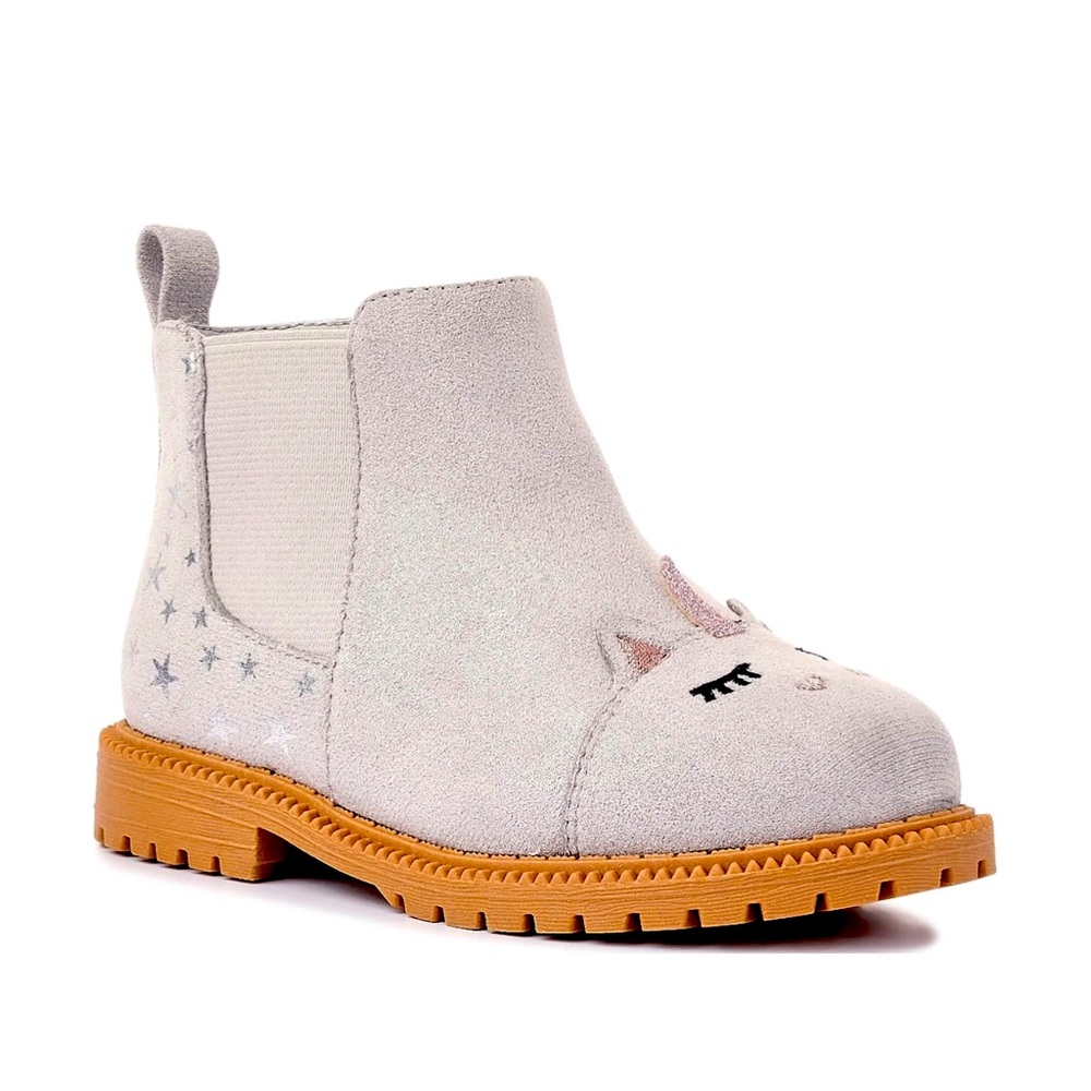 Beautiful unicorn Chelsie grey boots for toddlers, never used